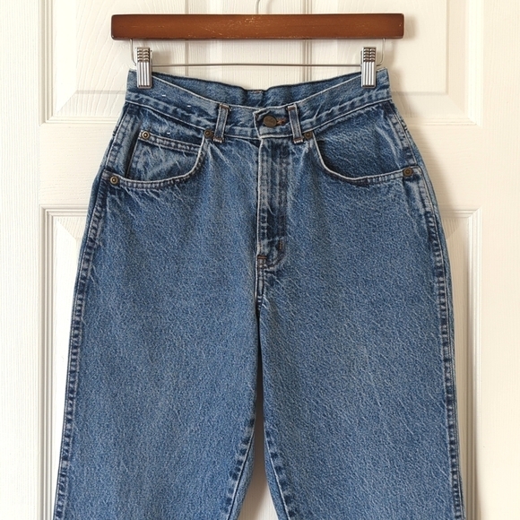 Chic 80's Vintage Medium Wash High Waisted Relaxed Fit Tapered Leg Mom Jeans 8P - Picture 2 of 13